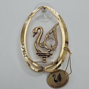 NEW VINTAGE Mascot 24K Gold Plated Australian Crystal Swam Window Decoration